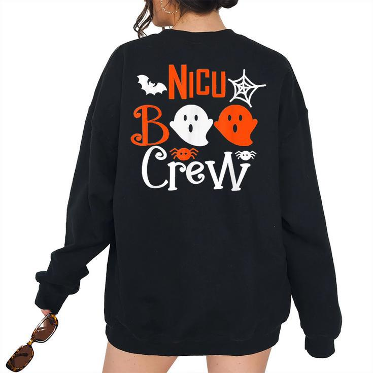 Cute Halloween Nicu Nurse Boo Crew Nursing Novelty Women's Oversized Sweatshirt Back Print
