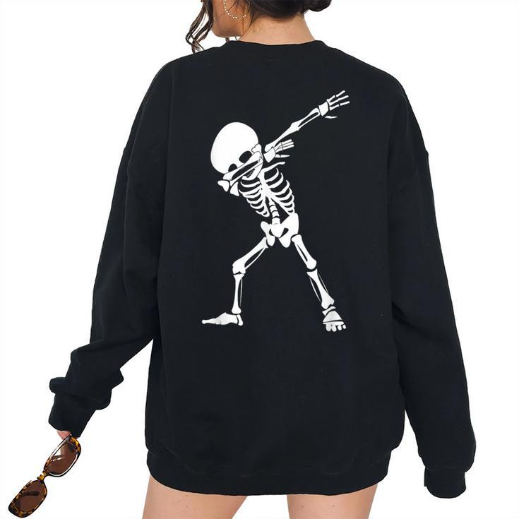 Dabbing Skeleton - Halloween Dab Skull Women Oversized Sweatshirt Back Print