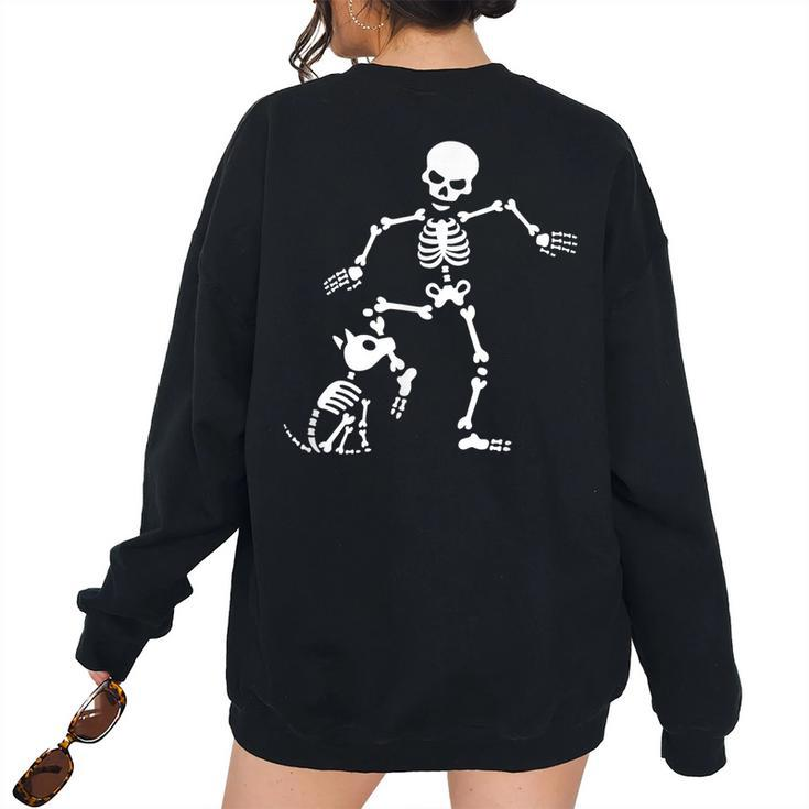 Dog Like Bones Bone Skeleton Halloween Skull Women Oversized Sweatshirt Back Print