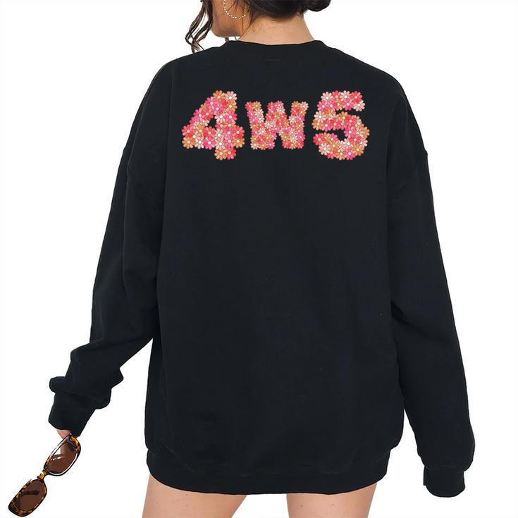 Enneagram 4W5 Type 4 Wing 5 Individualist Romantic Daisies Women's Oversized Sweatshirt Back Print