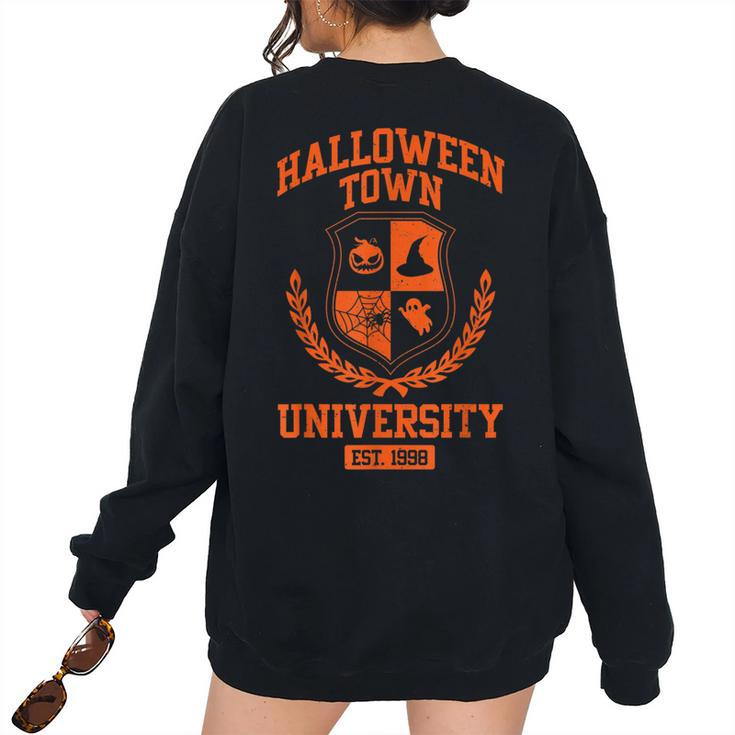 Halloween Town University Teacher Student Costume Women's Oversized Sweatshirt Back Print