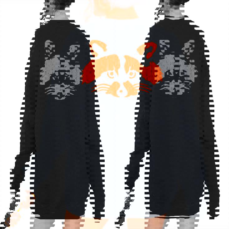 Halloween Trash Panda Bandit Raccoon Pumpkin Jackolantern Women's Oversized Sweatshirt Back Print