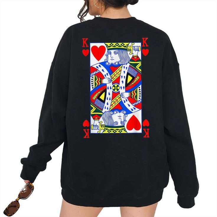 King Of Hearts Halloween Costume Poker Women's Oversized Sweatshirt Back Print