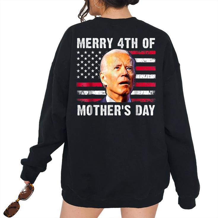 Merry 4Th Of Usa Joe Biden Confused 4Th Of July Usa Women's Oversized Sweatshirt Back Print