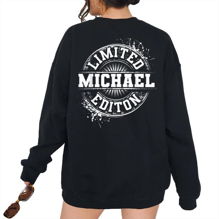 Michael Surname Family Tree Birthday Reunion Idea Women Oversized Sweatshirt Back Print