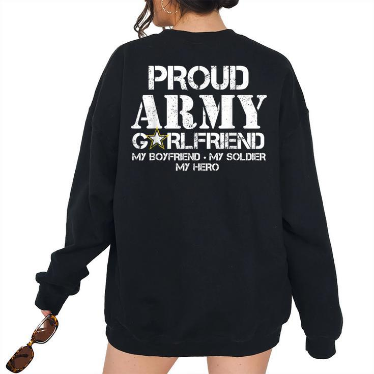 Proud Army Girlfriend Military Girlfriend Women's Oversized Sweatshirt Back Print
