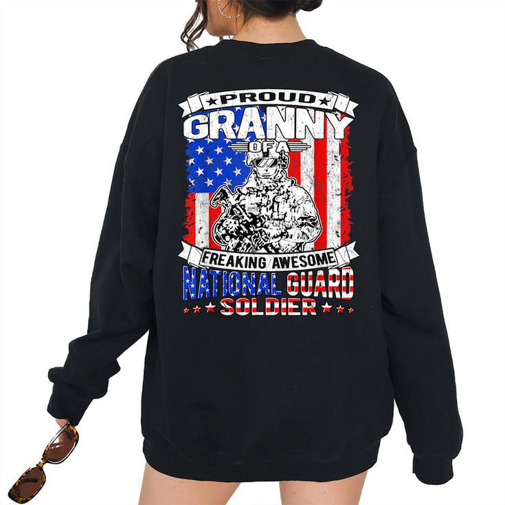 Proud Granny Of A National Guard Soldier Army Grandmother Women's Oversized Sweatshirt Back Print