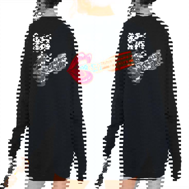 Retro Vintage Stars Stripes Reproductive Rights Women's Oversized Sweatshirt Back Print