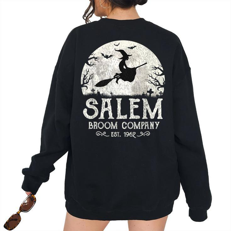 Salem Broom Company Grunge Halloween Womens Witch Women's Oversized Sweatshirt Back Print