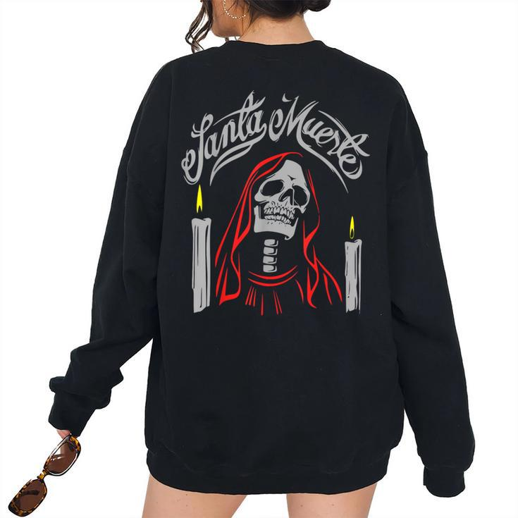 Santa Muerte Mexican Skeleton Gothic Halloween Women Men Women Oversized Sweatshirt Back Print