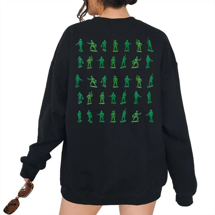Toy Soldiers Cute Little Lovers Soldiers Women's Oversized Sweatshirt Back Print
