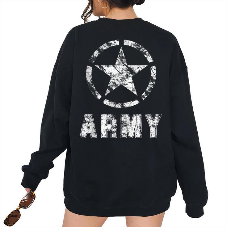 Us Army Vintage Army Proud Women's Oversized Sweatshirt Back Print