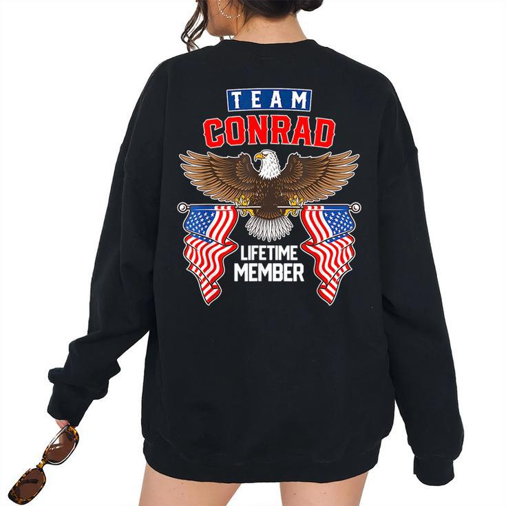 Vintage Team Conrad American Us Eagle Lifetime Membership Women's Oversized Sweatshirt Back Print