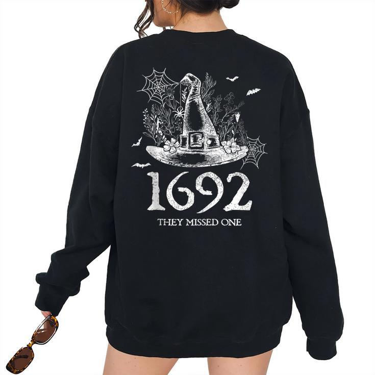 Vintage Witch Halloween Salem 1692 They Missed One Women's Oversized Sweatshirt Back Print