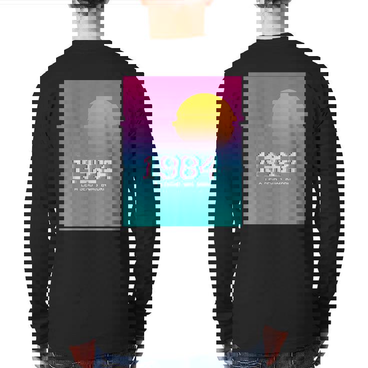 1984 Birthday Legend I Vhs Glitch Vaporwave 80S Retro Back Print Long Sleeve T-shirt