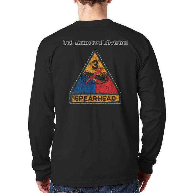 3Rd Armored Division Distress Color Spearhead Back Print Long Sleeve T-shirt