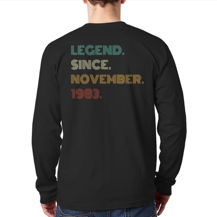 40 Years Old Legend Since November 1983 40Th Birthday Back Print Long Sleeve T-shirt