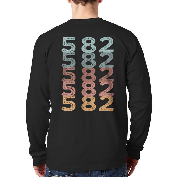 582 Pennsylvania Usa Multi Color Area Code Back Print Long Sleeve T-shirt