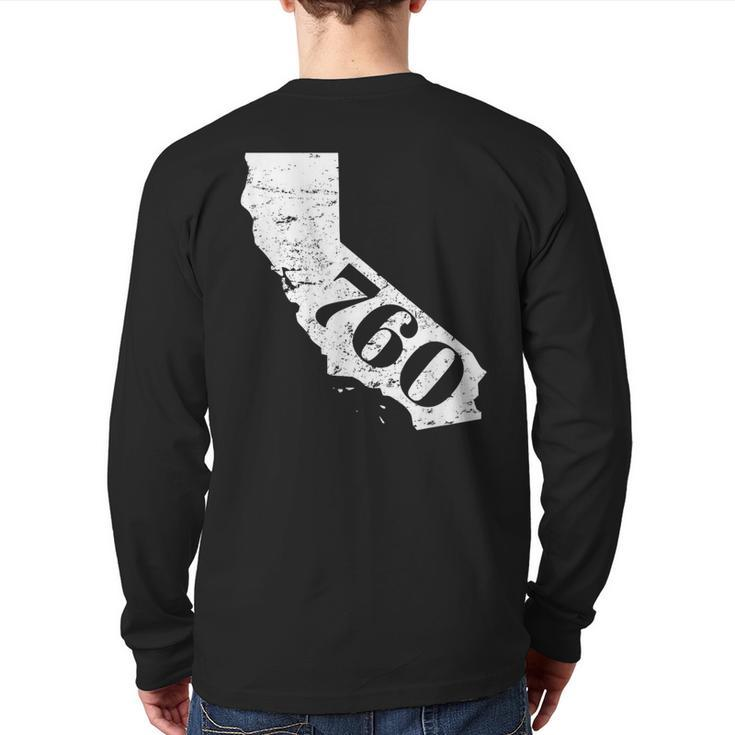 760 Area Code Barstow And Palm Springs California Back Print Long Sleeve T-shirt