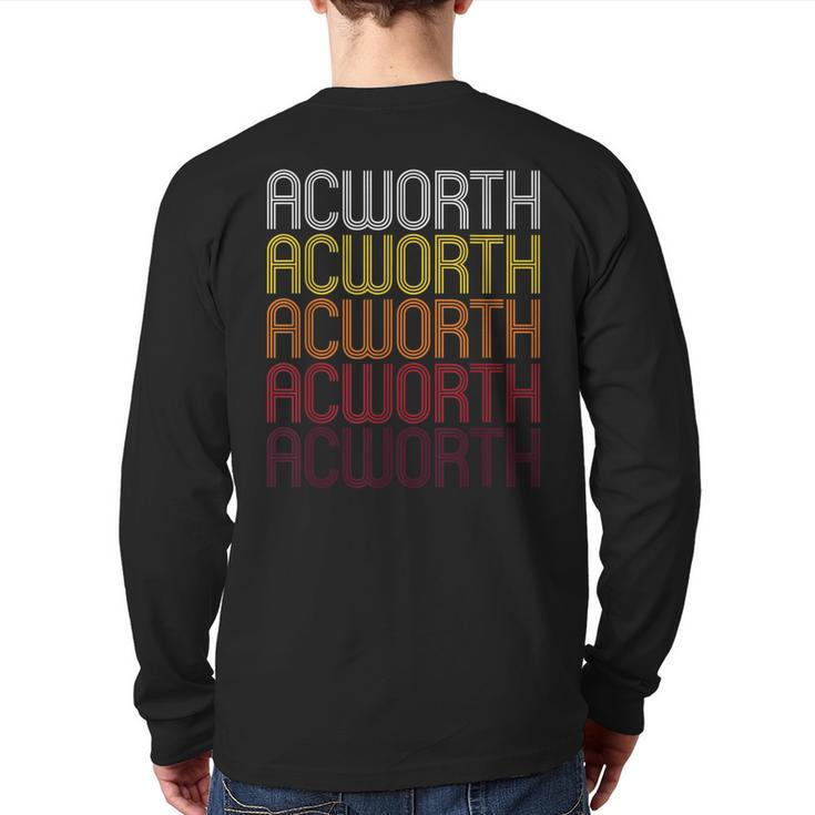 Acworth Ga Vintage Style Georgia Back Print Long Sleeve T-shirt
