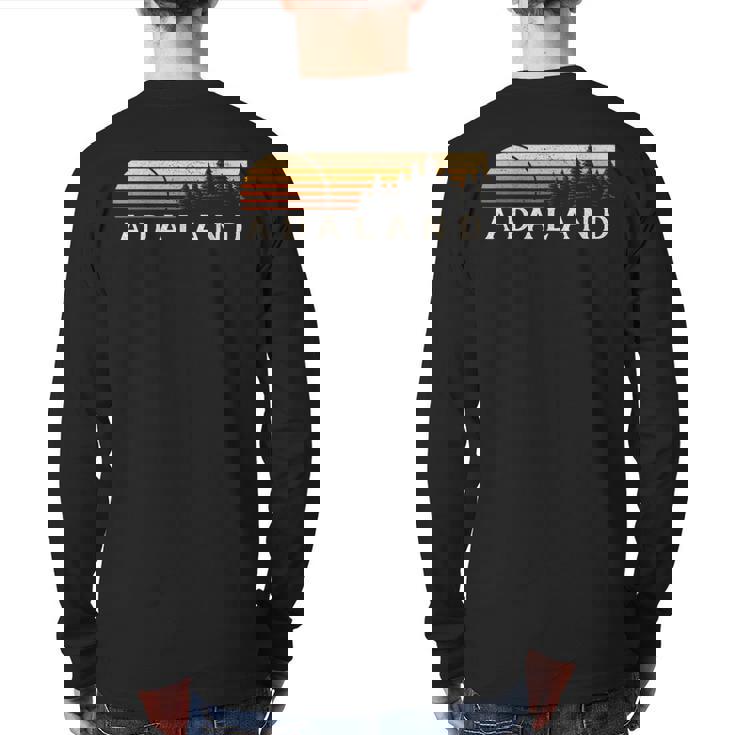 Adaland Wv Vintage Evergreen Sunset Eighties Retro Back Print Long Sleeve T-shirt