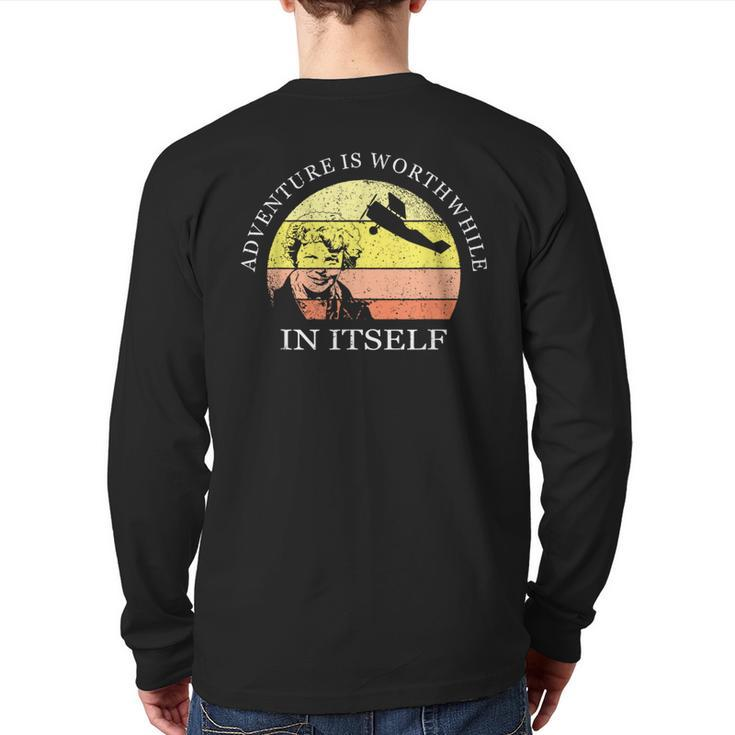 Adventure Is Worthwhile In Itself Earhart Day Back Print Long Sleeve T-shirt