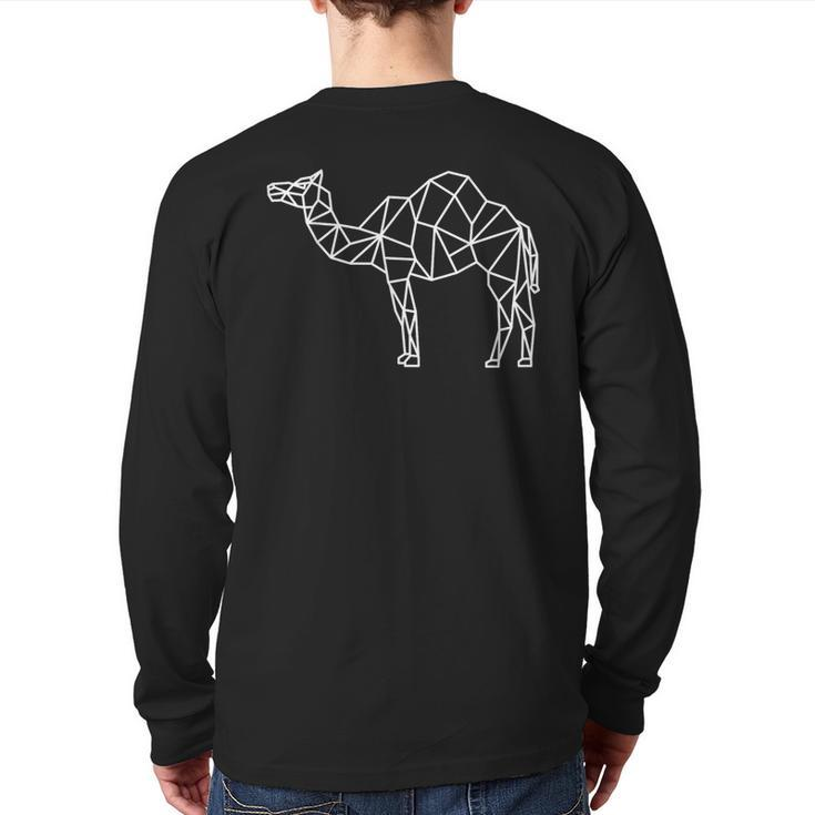 African Camel Safari Low Poly Graphic Back Print Long Sleeve T-shirt
