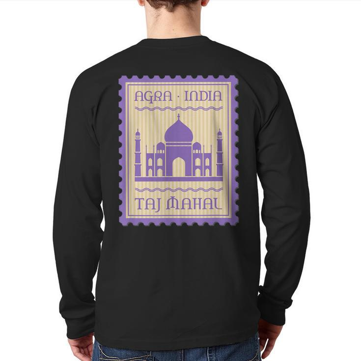 Agra India Taj Mahal Travel Souvenir T Back Print Long Sleeve T-shirt