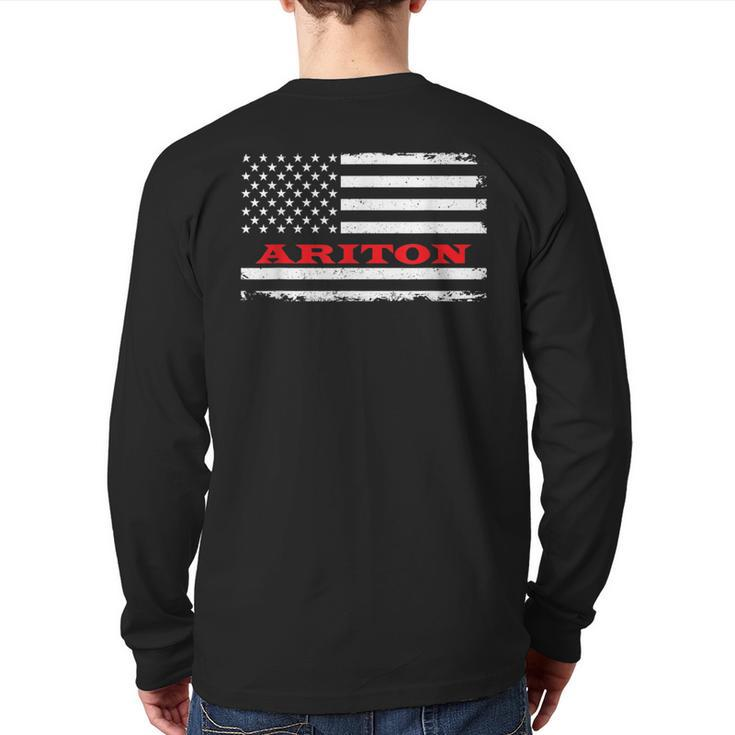 Alabama American Flag Ariton Usa Patriotic Souvenir Back Print Long Sleeve T-shirt