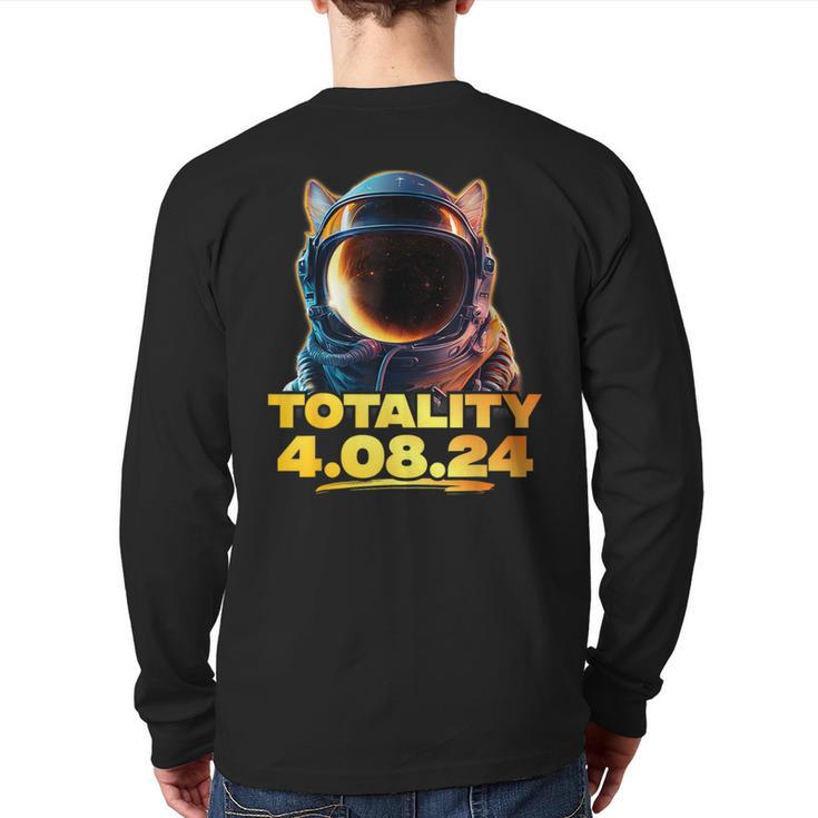 America Totality 40824 Corgi Total Solar Eclipse Dog 2024 Back Print Long Sleeve T-shirt