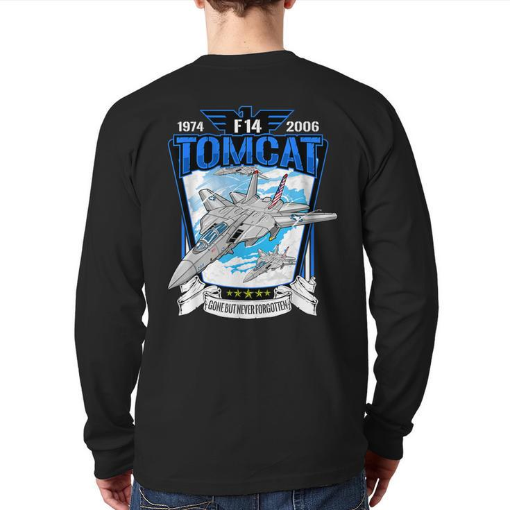 American Aircraft F14 Tomcat Fighter Jet For Airshow Avgeeks Back Print Long Sleeve T-shirt
