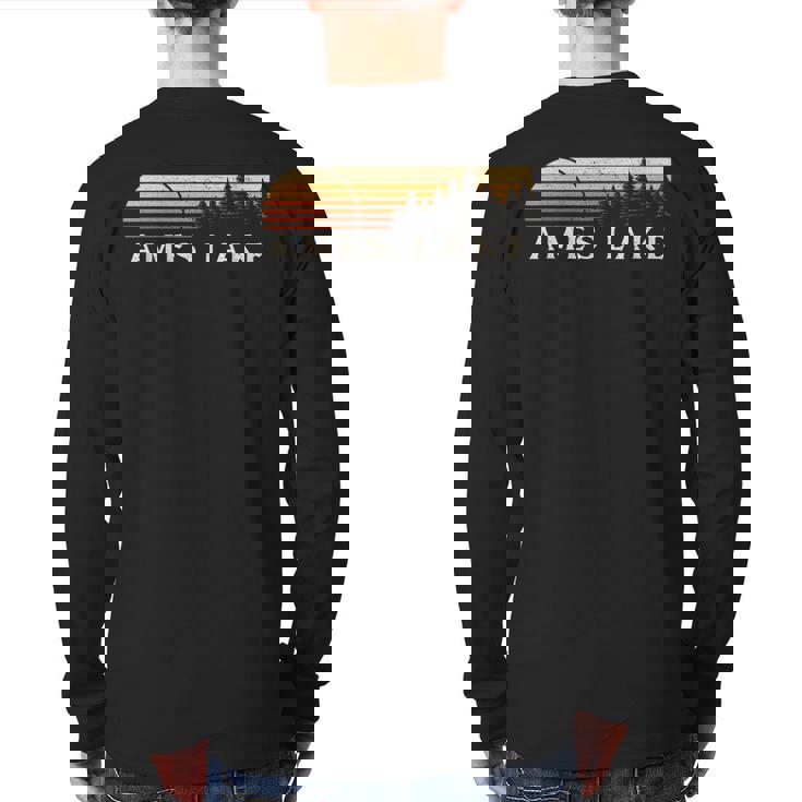 Ames Lake Wa Vintage Evergreen Sunset Eighties Retro Back Print Long Sleeve T-shirt