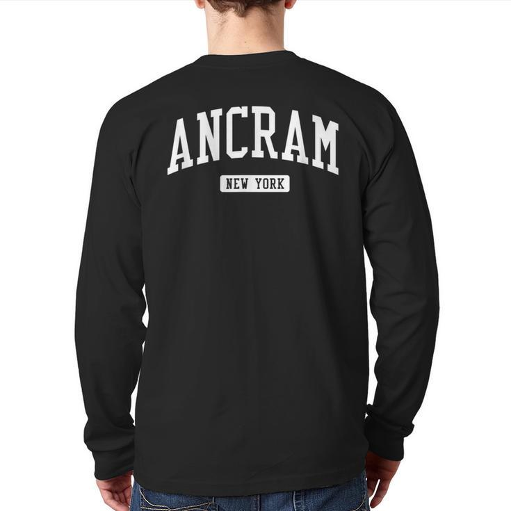 Ancram New York Ny College University Sports Style Back Print Long Sleeve T-shirt