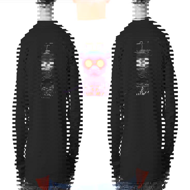 Animatronic Freddy A Bear Scary Mechanical Glowing-Fire Back Print Long Sleeve T-shirt