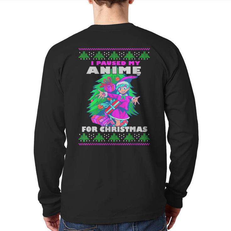 Anime Ugly Christmas Sweater Anime Ugly Sweater Party N Back Print Long Sleeve T-shirt