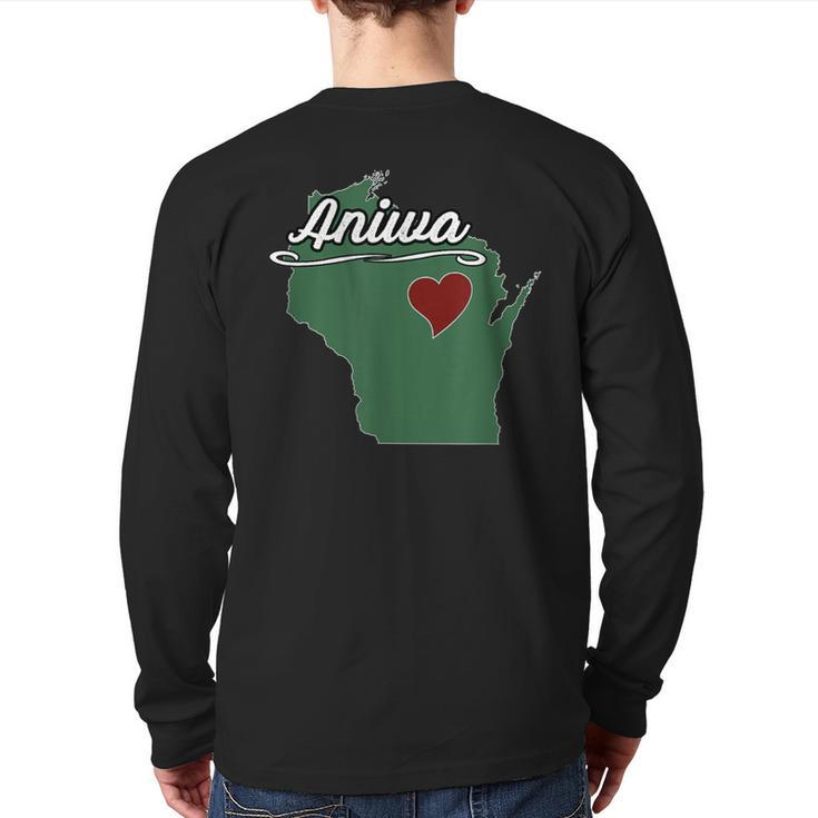 Aniwa Wisconsin Wi Usa City State Souvenir Back Print Long Sleeve T-shirt