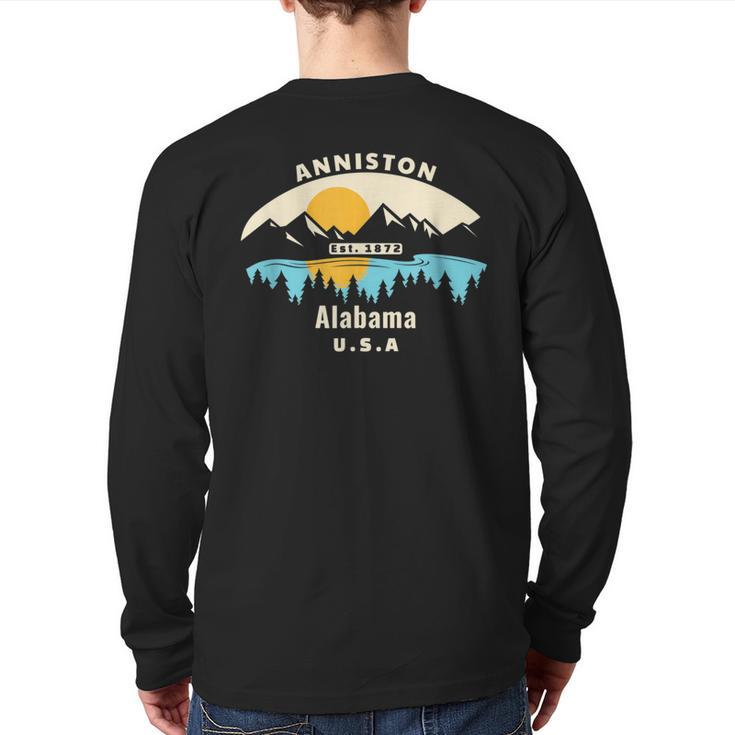 Anniston Alabama Souvenir Mountain Sunset River Back Print Long Sleeve T-shirt