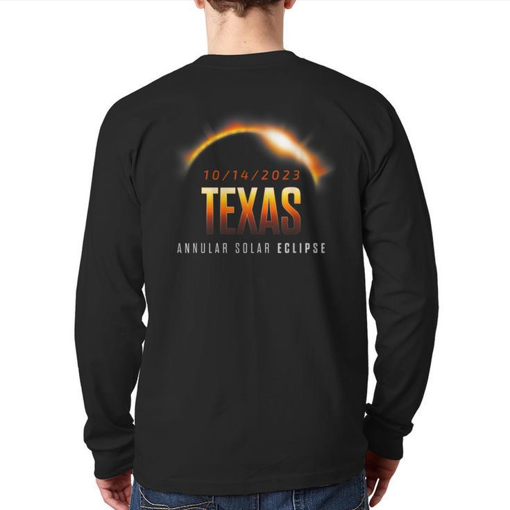 Annular Solar Eclipse 2023 Texas October 14Th Eclipse Back Print Long Sleeve T-shirt