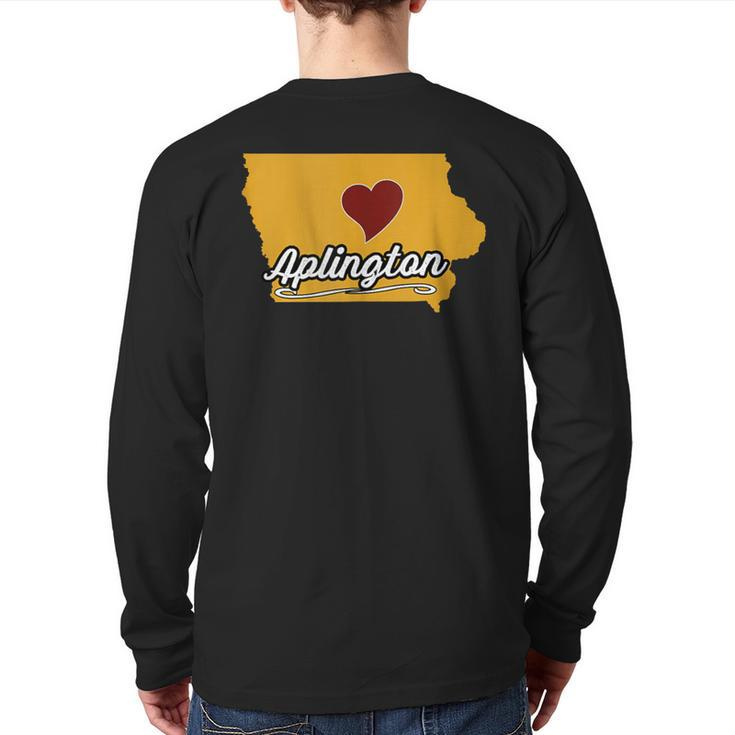 Aplington Iowa Ia Usa Cute Souvenir Merch Us City State Back Print Long Sleeve T-shirt