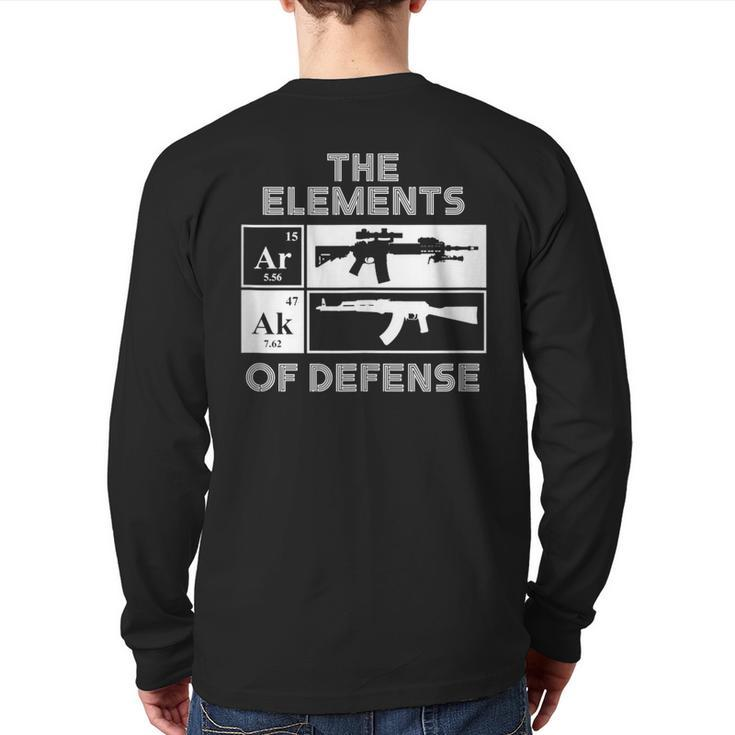Ar15 Ak47 Elements Of Defense Periodic Table Back Print Long Sleeve T-shirt