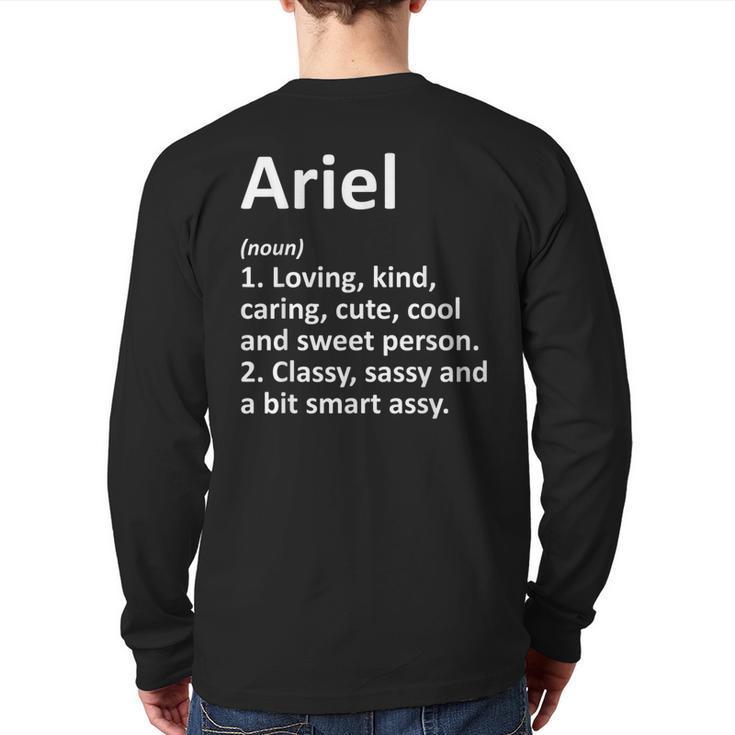 Ariel Definition Personalized Name Birthday Idea Back Print Long Sleeve T-shirt