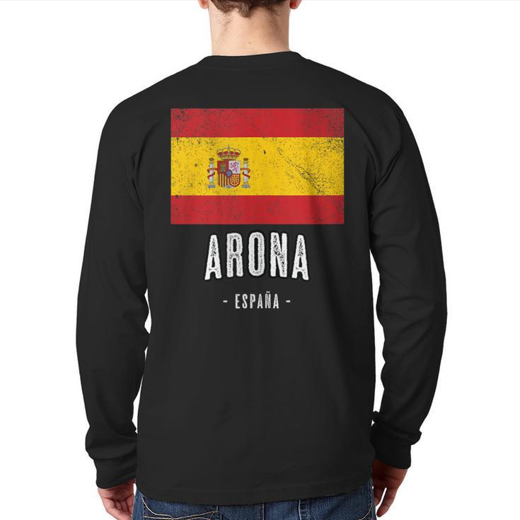 Arona Spain Es Flag City Top Bandera Ropa Back Print Long Sleeve T-shirt