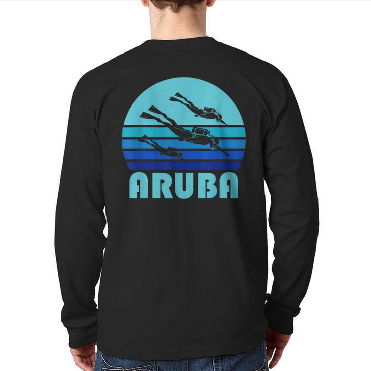 Aruba Scuba Diving Caribbean Diver Back Print Long Sleeve T-shirt