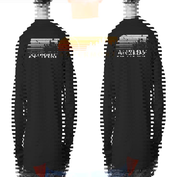 Aspermont Tx Vintage Evergreen Sunset Eighties Retro Back Print Long Sleeve T-shirt