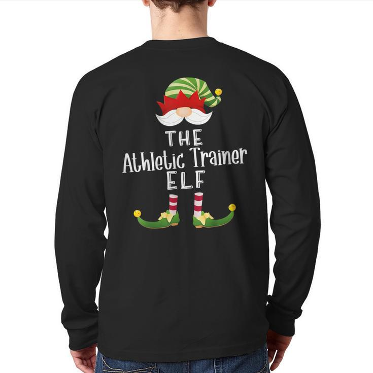 Athletic Trainer Elf Group Christmas Pajama Party Back Print Long Sleeve T-shirt
