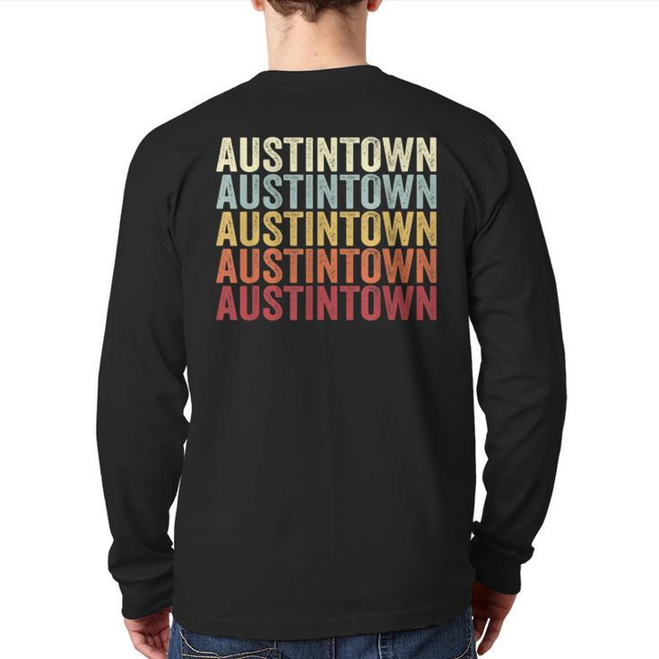 Austintown Ohio Austintown Oh Retro Vintage Text Back Print Long Sleeve T-shirt