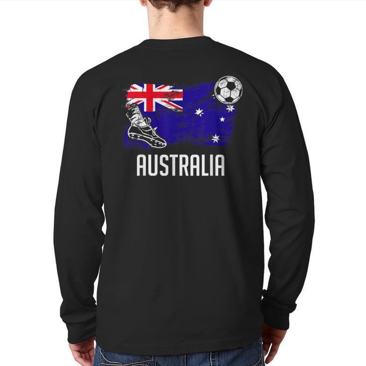 Australia Flag Jersey Australian Soccer Team Australian Back Print Long Sleeve T-shirt