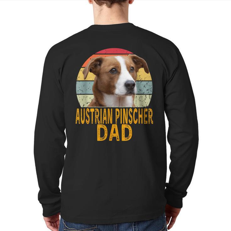 Austrian Pinscher Dog Dad Retro My Dogs Are My Cardio Back Print Long Sleeve T-shirt
