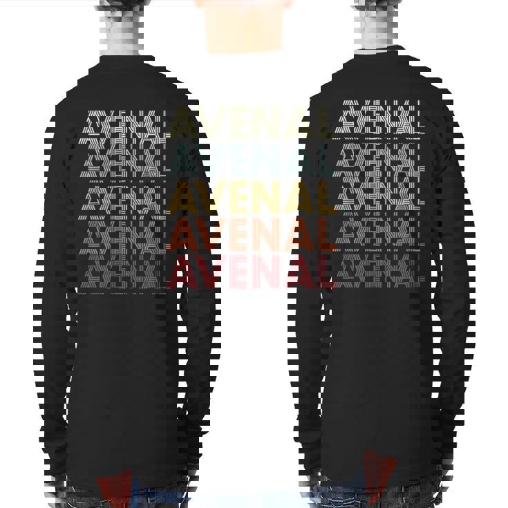 Avenal California Avenal Ca Retro Vintage Text Back Print Long Sleeve T-shirt