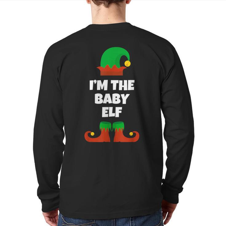 Baby Elf Christmas Matching Family Pajama Pj Xmas Back Print Long Sleeve T-shirt